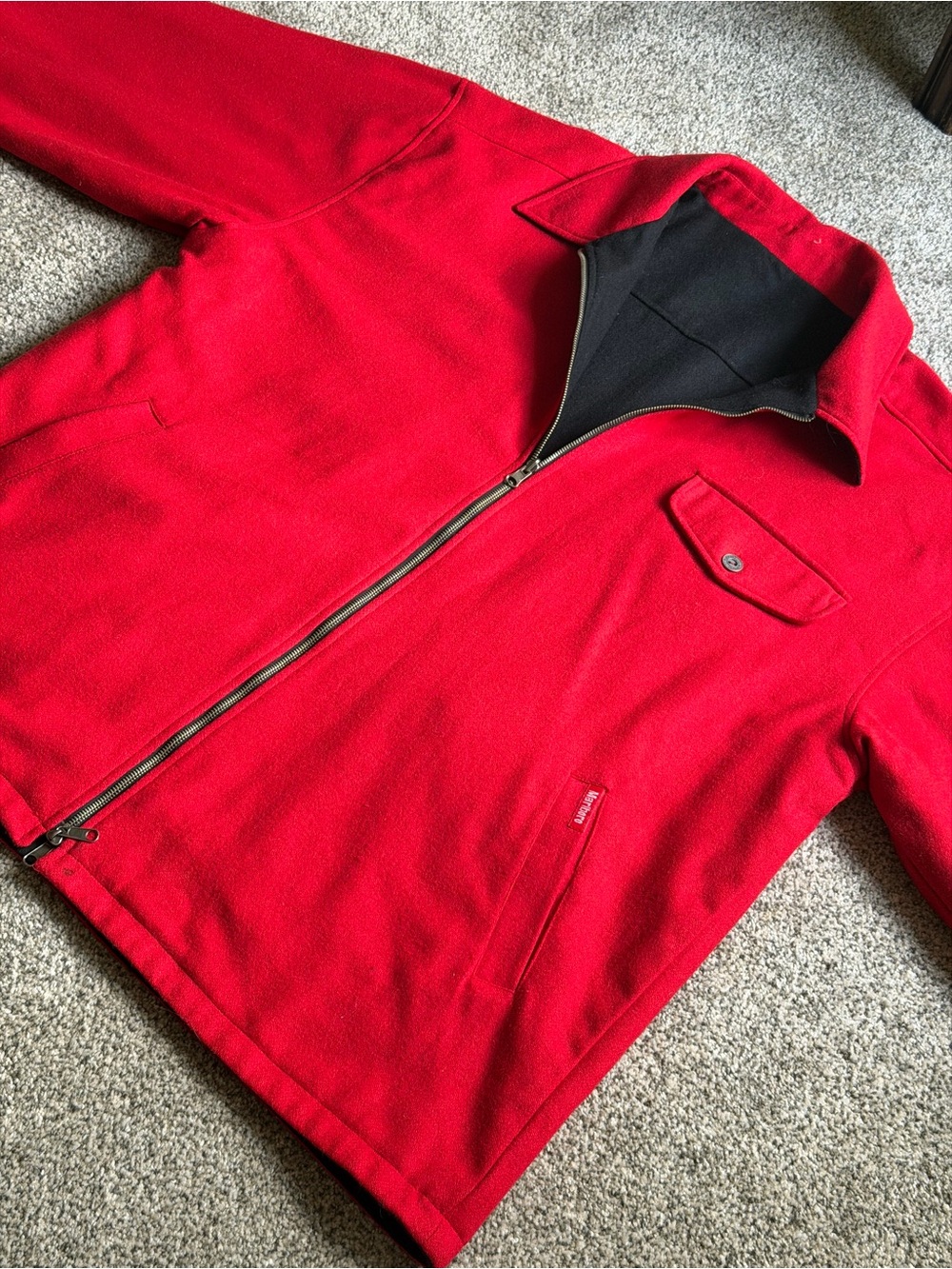 Vintage 1990s Marlboro Reversible Mens Jacket Wool Red & Black
